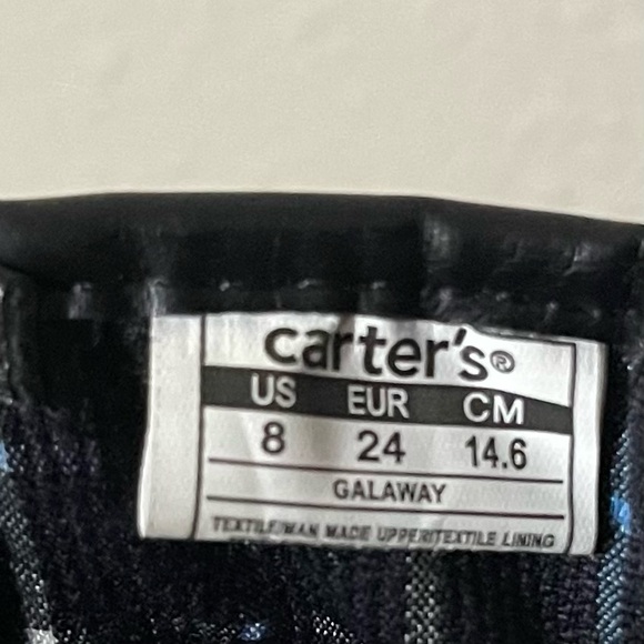 Carter’s Galaway Boys Black Side Zipper Boots, Size 8 - Picture 7 of 8